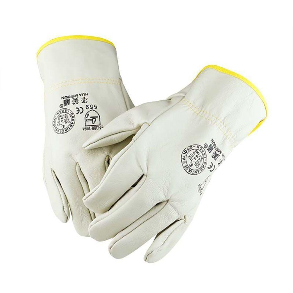 White Work Safe Glove Heat-Resistant Protective Mittens Durable Welding Gloves  Workplace