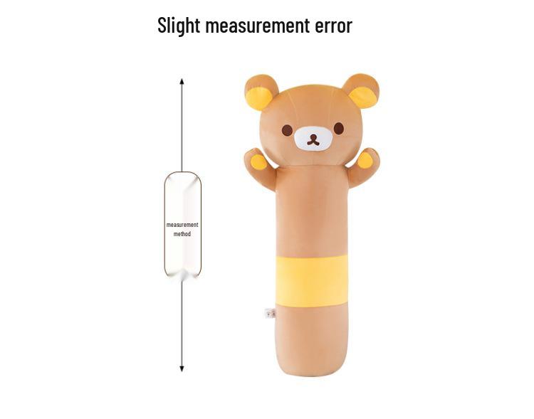 Rilakkuma Cylindrical Bolster Pillow - Plush Toy for Kids, No Shedding, Perfect Birthday Gift