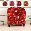 Christmas Printed Single Sofa Covers Elastic Stretch Adjustable Individual Armchair Cover Washable Spandex 1 Seater Sofa Cover