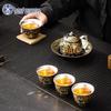 Master Zheng Wenqiang Gilded Silver Ceramic Kung Fu Tea Set