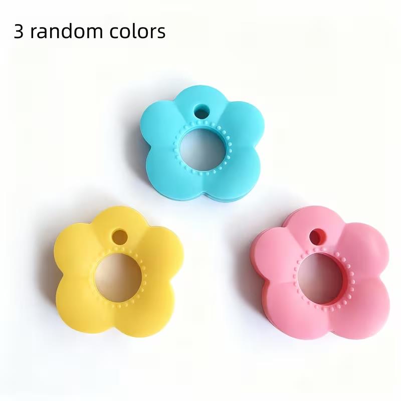 10Pcs Elastic Key ID Covers, Colorful Flower Shape, Gift for Sister & Friend, Valentine's Present