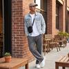 Men's Loose Fit Straight Leg Casual Pants with Side Stripes for Daily Wear