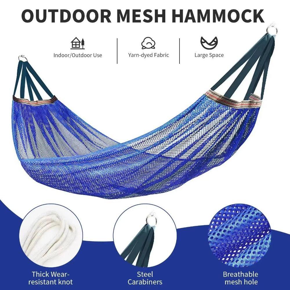 Cooling Mesh Hammock Portable Outdoor Camping Swing Sturdy Ice Silk Hanging Bed  Balcony