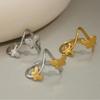 Exquisite Stainless Steel Butterfly Rings Women Irregular Open Rings Simple No Fade Party Holiday Daily Wear Jewelry Accessories
