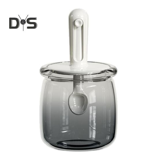 

Герметичные стеклянные банки для специй с выдвижной ложкой, герметичные и влагонепроницаемые контейнеры для хранения трав, соли, перца, компактные кухонные органайзеры для белый