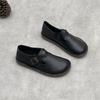 Johnature Handmade Genuine Leather Loafers Casual Women's Shoes Soft Soled Soft Cowhide Solid Color Flat Shoes