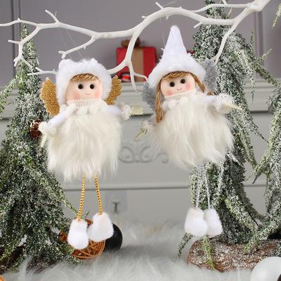 Christmas Plush Feather Angel Doll Christmas Tree Pendant Cute Holiday Leggy Doll Pendant