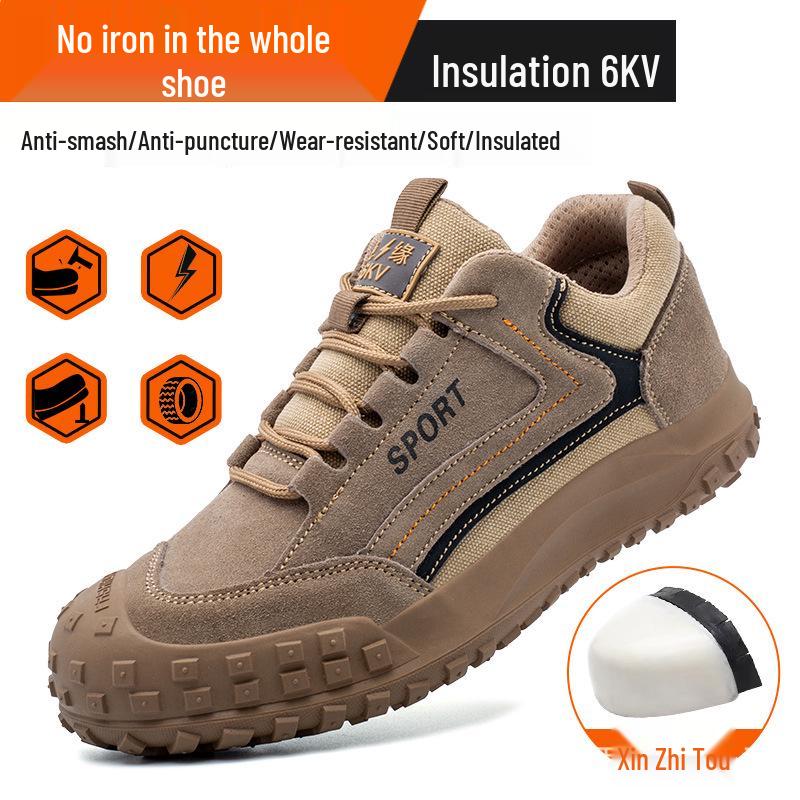 Men's Protective Work Shoes – Anti-Smash, Anti-Puncture, Low-Top, Breathable, Four Seasons Casual Footwear