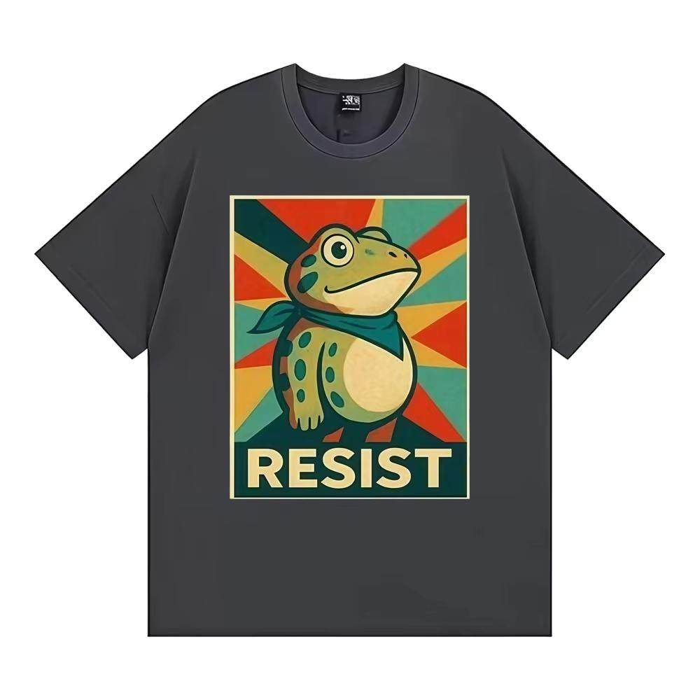 Portland Frog Dont Obey Resist Funny Tee Shirt Men Women Vintage Gothic Classic Tshirt Casual Humor Loose Short Sleeve T Shirt