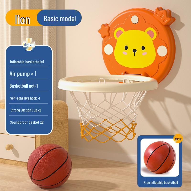 Toddler No-Drill Suction Cup Indoor Basketball Hoop - Silent Scoring Toy