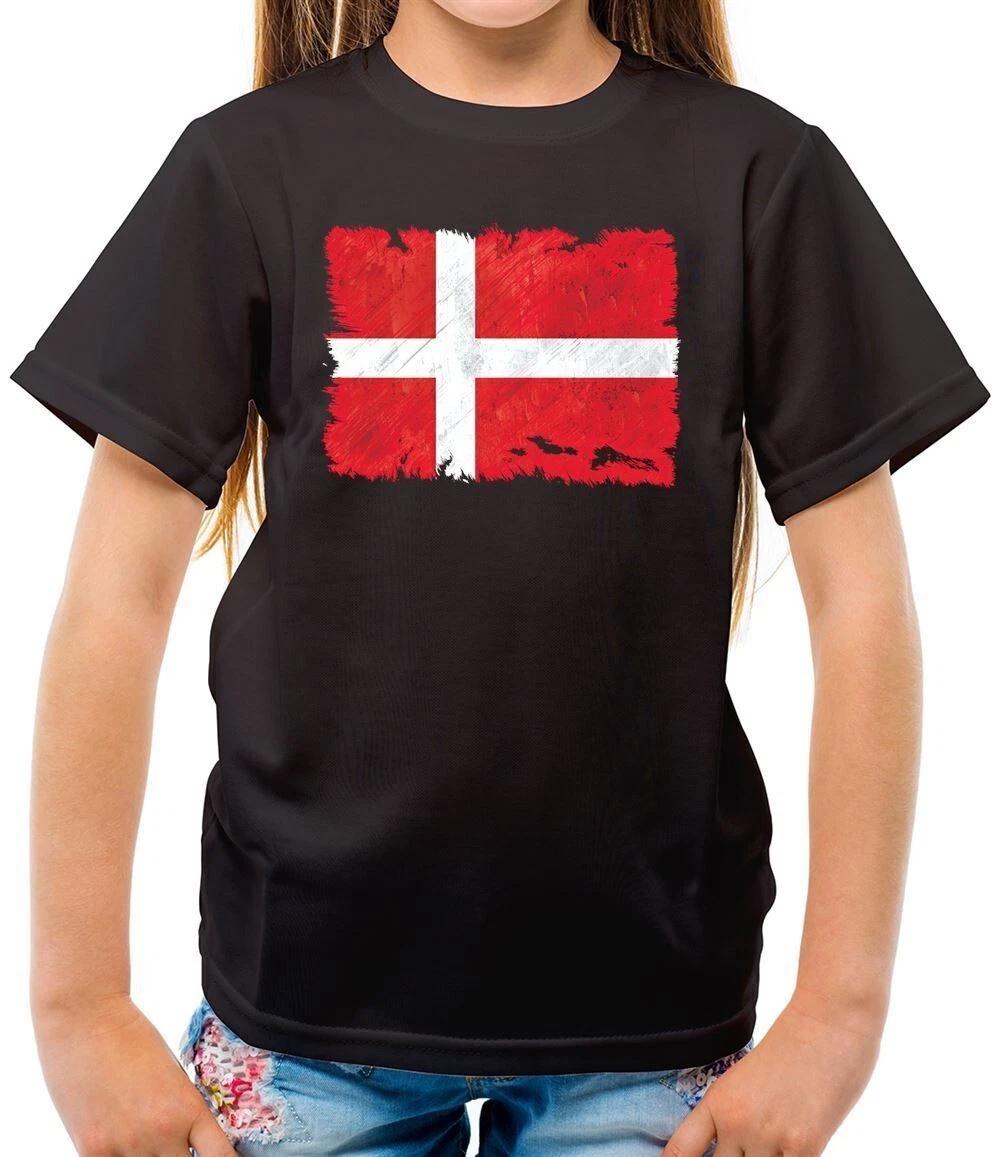 Denmark Grunge Flag - Kids T-Shirt - Danish Dane Flags Love Live Born 110