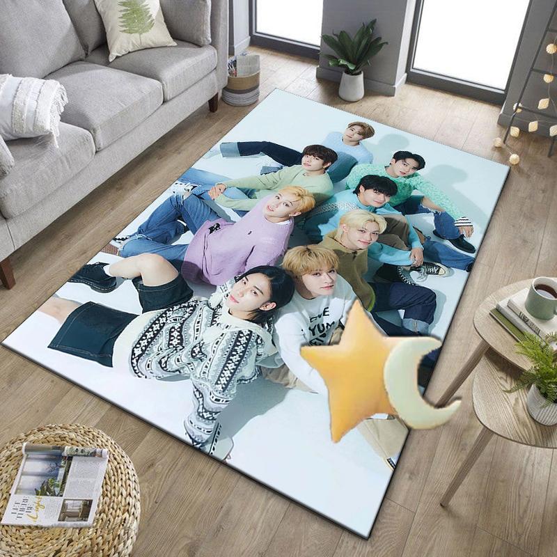 Kpop Stray Office Rug Chair Mat, Game Carpet, Suitable for Front Door, Bedroom, Living Room, Desk, Holiday Gift