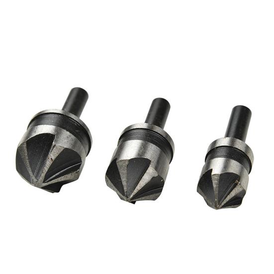 3Pcs Chamfer Countersink Kit High Strength Save Labor Long Lifespan Useful Wood Metal Boring Drill Bits Workshop Supplies