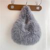 Luxury Soft Plush Half Moon Bag Faux Fur Fluffy Lady Handbags Female Winter Purse Party Clutch Bag Casual Tote Bag