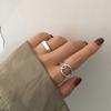 Retroirregular Concave and Convex Wide Ring Casualretro Square Wide Edge Open Ring