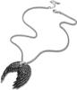 Stainless Steel Phoenix/Angel Wings Cross/Raven Pendant Necklace for Men and Women Vintage Viking Zircon