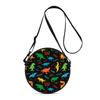 Dinosaur Print Round Shoulder Bag Casual Messenger Bag for Woman Best Gifts 2D Flat Casual Daily Crossbody Bag