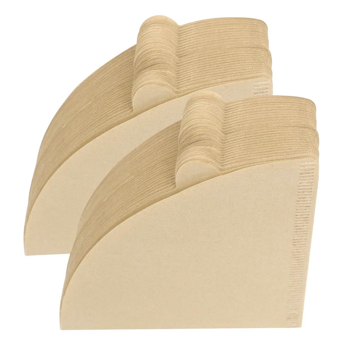 200PCS Cone Coffee Filters, 1-2/1-4 Cups Unbleached V01/V02 Disposable Coffee Filter Paper, Compatible with Conical Shaped Pour