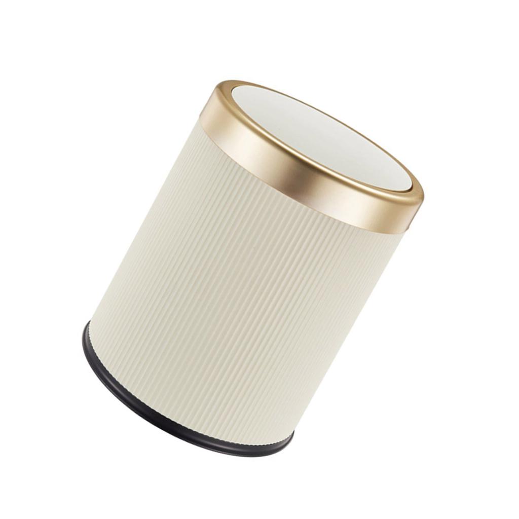 Round Flip Top Waste Bin for Home Office Use Press Trash Can with Lid Durable Plastic Wastbasket Garbage Container