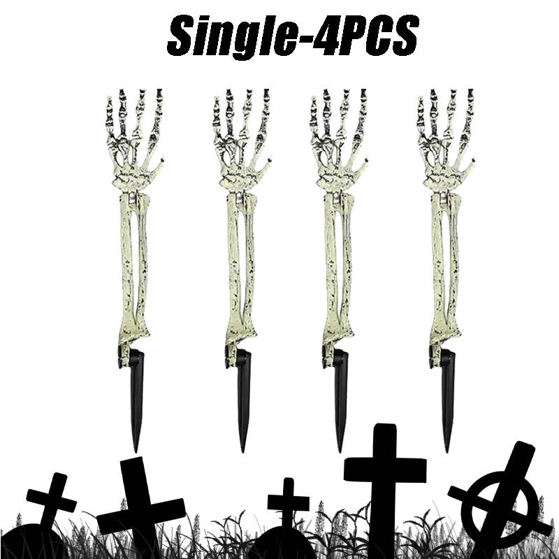 Halloween Skeleton Hands Stakes for Yard Plastic Realistic Zombie Ghost Scary Arm Stake for Outdoor Lawn Props Party Decorations