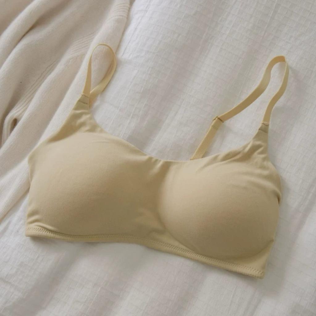 Women's Small Bust Push-Up Seamless Backless Strap Modal Silk Wire-Free Tube Top Bra Anti-Drooping