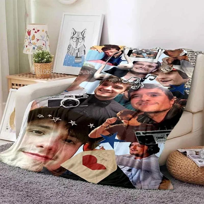 Josh Hutcherson Poster Printed Flannel Blanket Soft Comfortable Home Travel Bed Plush Birthday Gift Fans Gift