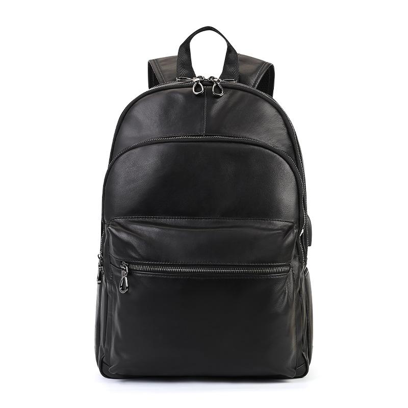 Genuine Leather Backpack: Fashionable, Versatile, High-end Travel Bag, Large Capacity, Simple and Soft Leather Women's Backpack