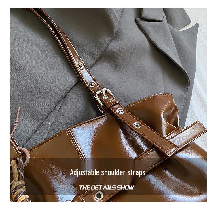 Geantă tote din piele de înaltă calitate în stil coreean: Geantă de umăr sub braț pentru femei de capacitate mare