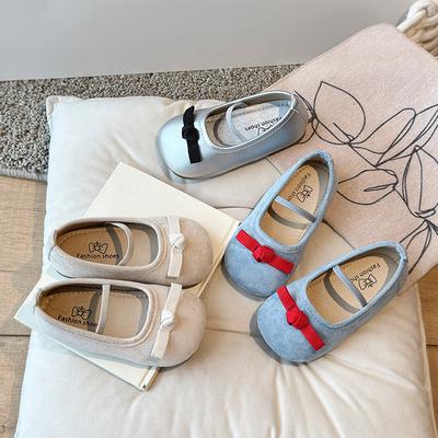 Mädchen Mokassins mit einfacher Schleife Runde Zehen Süße Kleinkind Kinder Ballerinas Slip-on Weich 2025 Neue Mode Mädchen Tanzschuhe Prinzessin