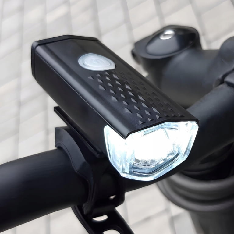 LED Front Bicycle Light, 3 Modes, Waterproof, 300 LM, USB, 800mAh
