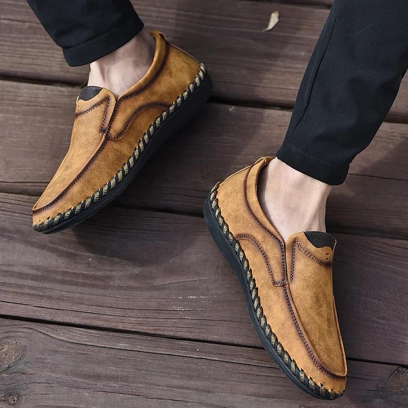 Fashion Men Leather Casual Shoes Luxury Soft Walking Sneakers Comfortable Fashion Loafers Zapatos De Hombre Driving Shoes Mocasines