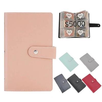 96 Bits PU Leather Card Bag Money Saving Binder Book Card Holder Solid Color Card Bag  Women