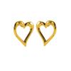 Geometric Hollow Heart Stud Earrings - Retro Design with Light Luxury Style for Women