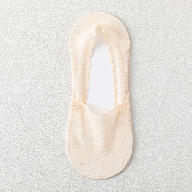 5 Paar Damen Sommer Dünne Feuchtigkeitstransport Schweiß Atmungsaktiv Baumwollsohle Rutschfeste Bootssocken