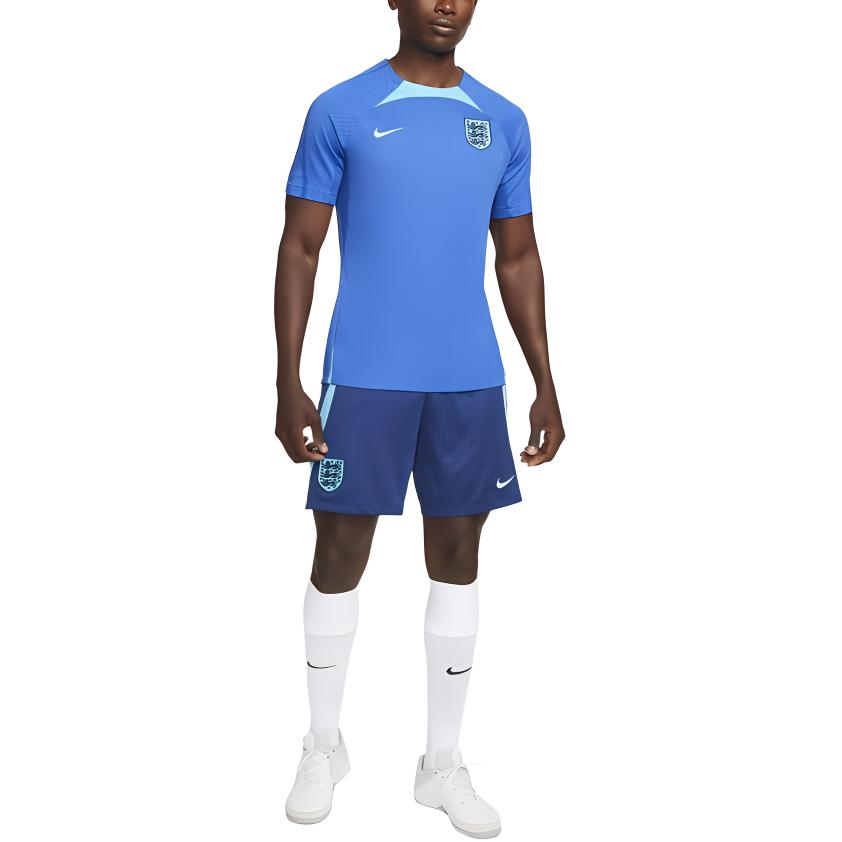 Nike England Strike Qatar World Cup Logo Pattern Moisture-Wicking Mid-Rise Football Shorts Men Shorts Blue DH6468-492