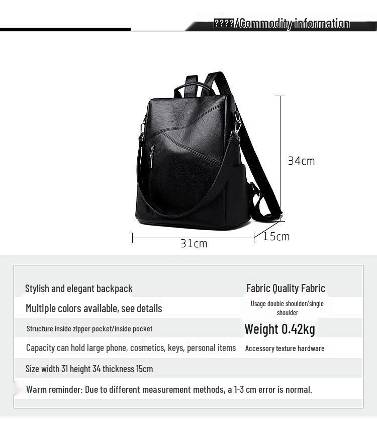 Large Capacity Women's Retro Fashion Backpack - Versatile European & American Style for Commuting