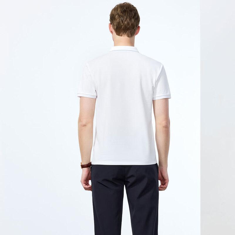 FORTEI Men's Silk-Blend Antibacterial Business Casual Polo Shirt