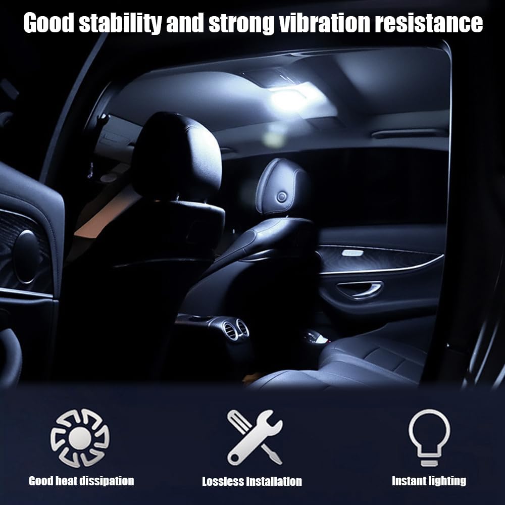 2PCS 578 LED Bulbs Extremely Bright 1200LM 2835 Chipsets for LED Interior Dome Map Door Lights, 1.6" 6000K White Led Interior Car Festoon Bulbs