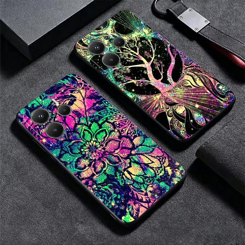 Mandala Sunflower Dreamy Style Soft Phone Case for Xiaomi Redmi Note 12 13 14 15 Pro Plus 11 12S 11S 11T 10 4G Black Cover Back