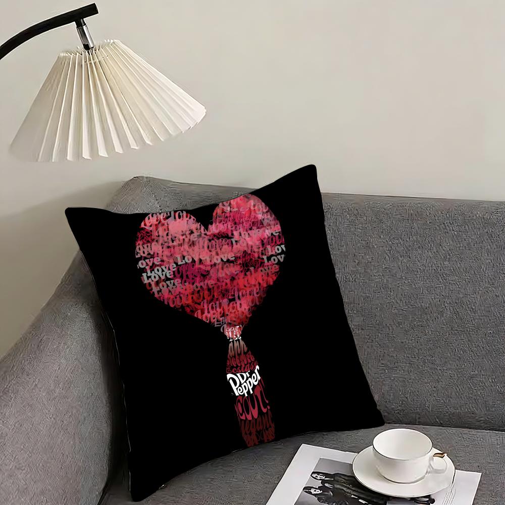 

CCherry Drink DrPepperR Brand Cushion Cover Pillowcase Ultra Soft Skin Friendly Fabric Cloud Like Comfort Concealed Zipper 30x30cm