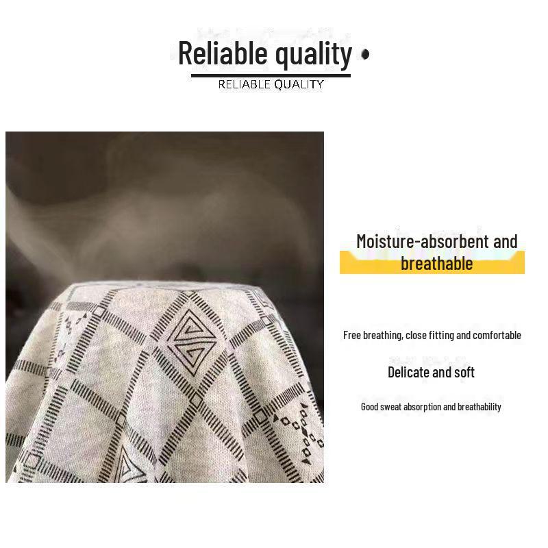 Men's Autumn Printed Trousers: Loose, Comfortable, and Elastic Polyester-Cotton for Middle-Aged and Elderly