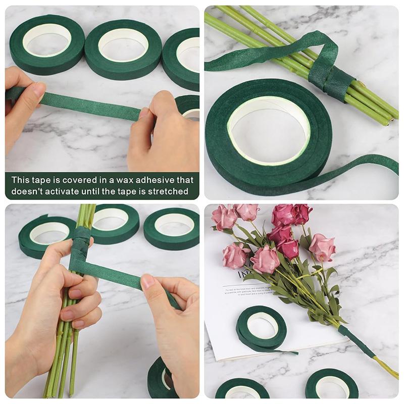 6Roll 30Yards Floral Tape 1.2cm Flower Floral Tapes for Bouquet Stem Wrapping Floral Crafts Wedding Bouquet Floristry Tape Set