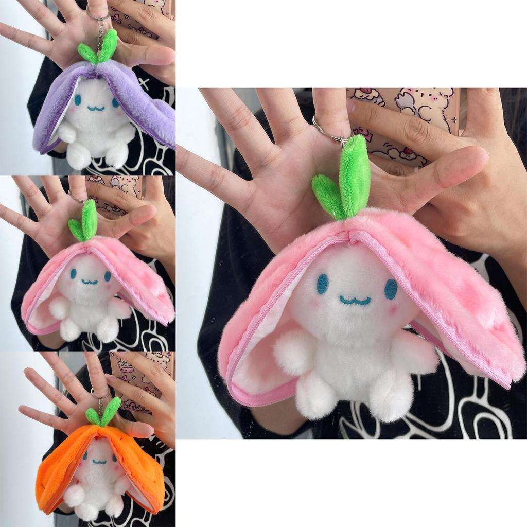 Adorable Fruity Rabbit Plush Keychain Cute Pineapple Grape Strawberry Carrot Dolls