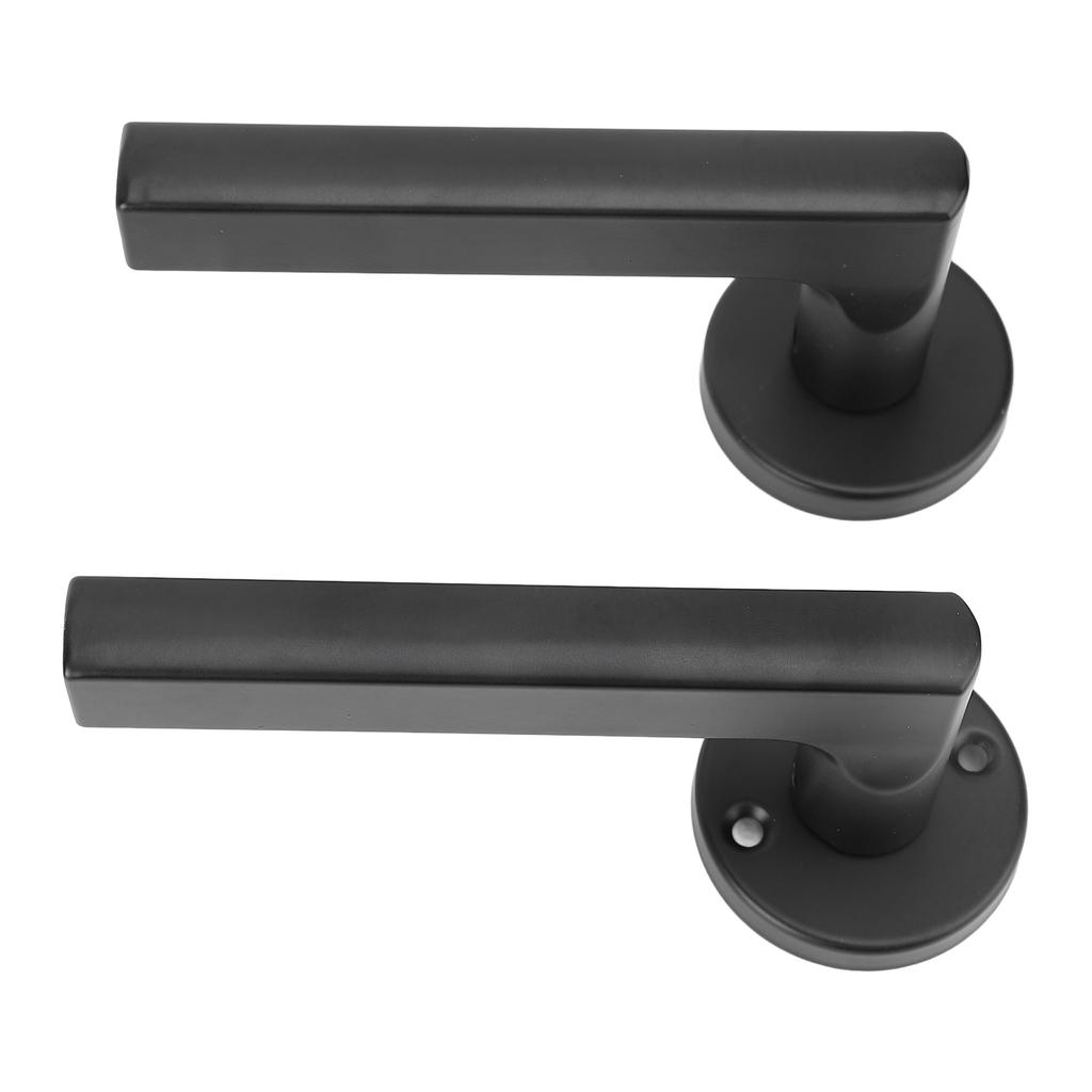 Mâner Ușă Blocare Cu Cheie Buton Mare Solid Panou Îngroșat Aluminiu Fier Oțel Interior Dormitor Blocare Negru