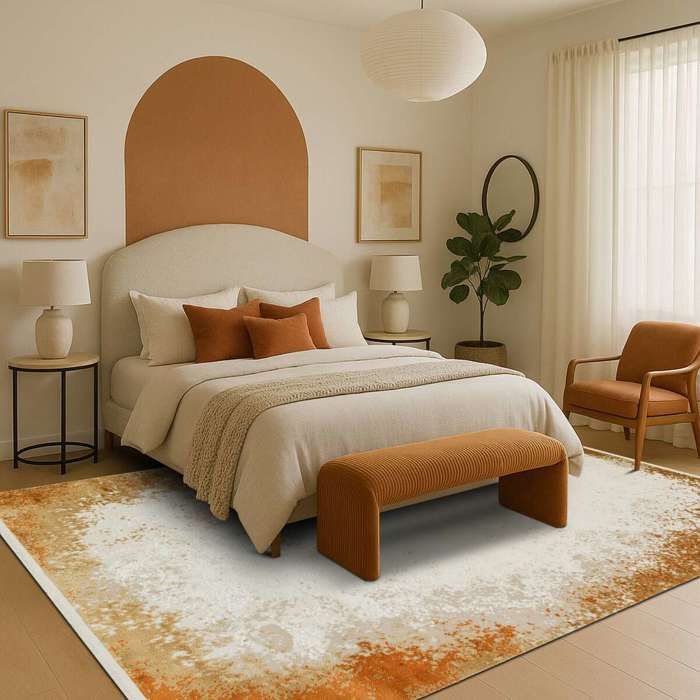 Modern Abstract Beige/terra Rug 120x180