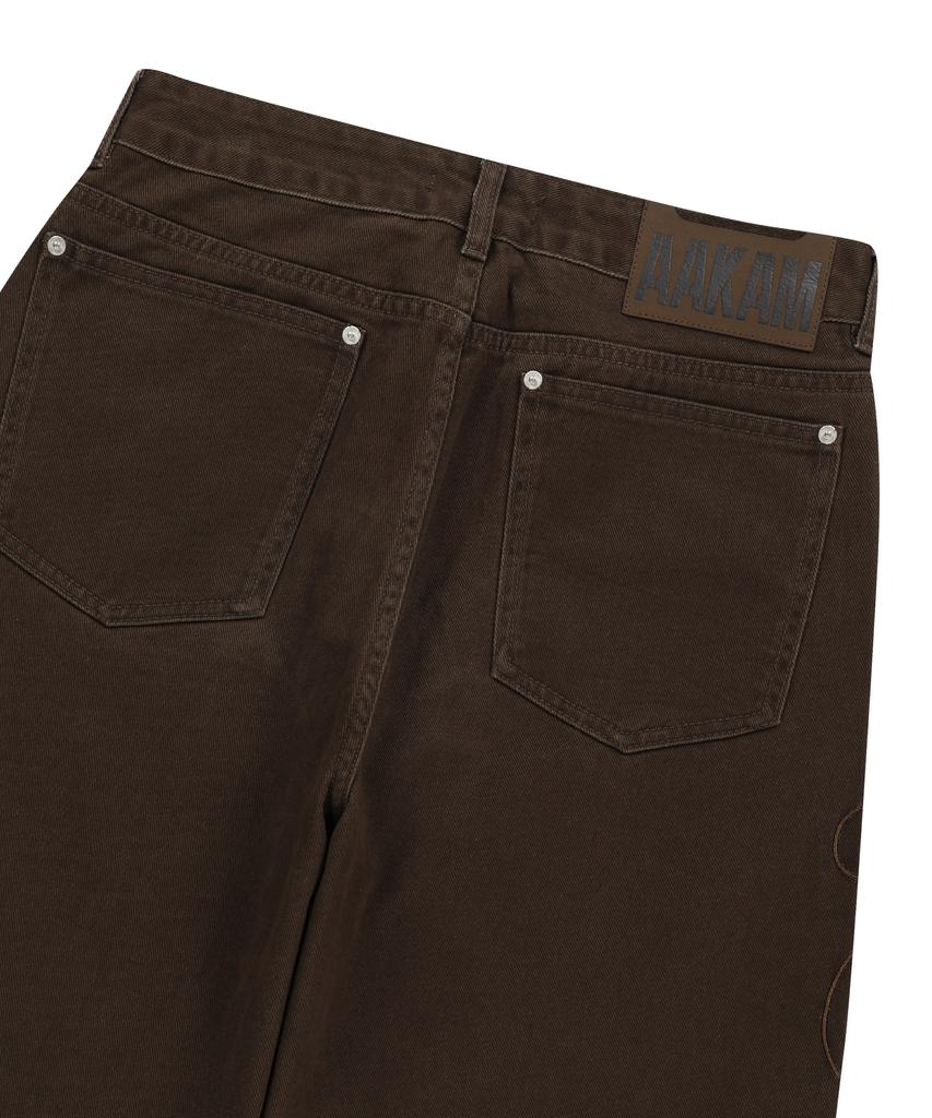 AAKAM Needlework Wave Cotton Pants (Brown)