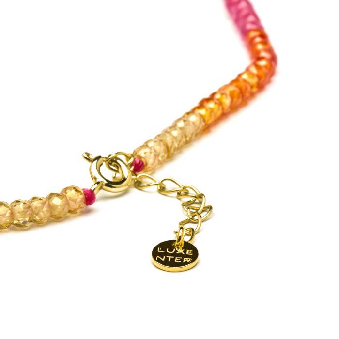 Luxenter Collier en argent 925 et finition on or 18 carats avec cristaux multicolores - Siran