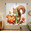 Piece Set High Definition Digital Printed Curtainsautumnsquirrelpumpkinleafcolorfulstylehome Decoration Style Curtain Made Of Polyester