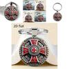 Red Cross Knight Vintage Round Alloy Key Holder For Party And Holiday Gifts