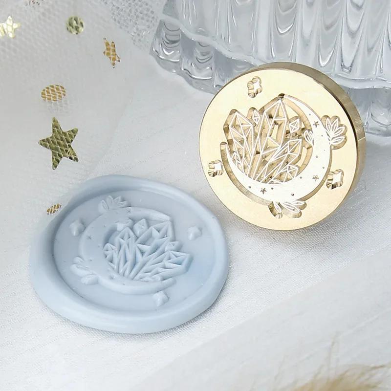 Wax Seal Stamp Moon Stars Vintage Sealing Stamp Head For Cards Craft Envelopes Wedding Wax Lacquer for Seals Scrapbooking
